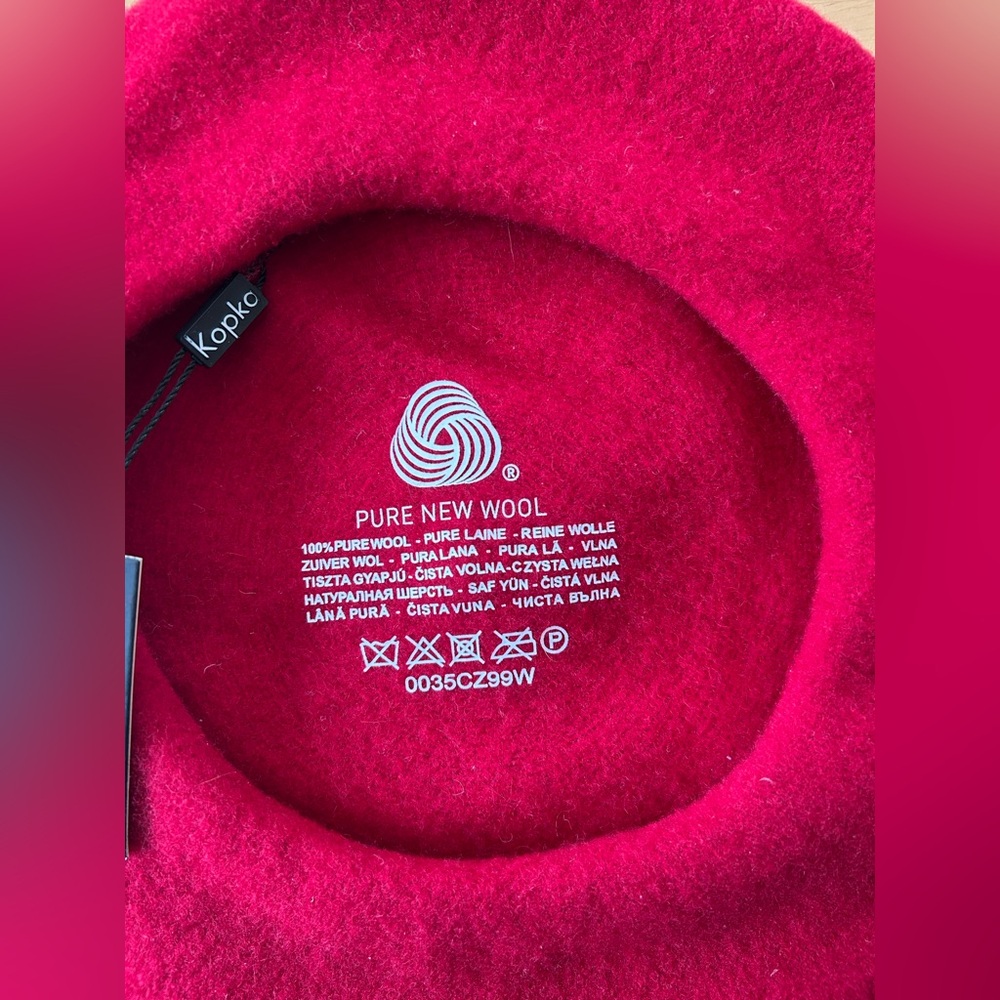 Kopka Red Wool Beret - Picture 4 of 9